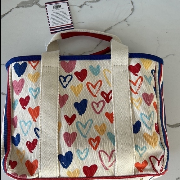 Brighton Red White And You Heart Firework Canvas Mini Tote Crossbody Strap NWT - Picture 10 of 12